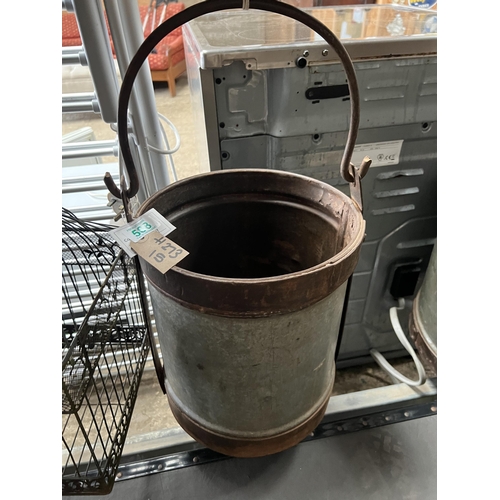 508 - rustic metal bucket h273