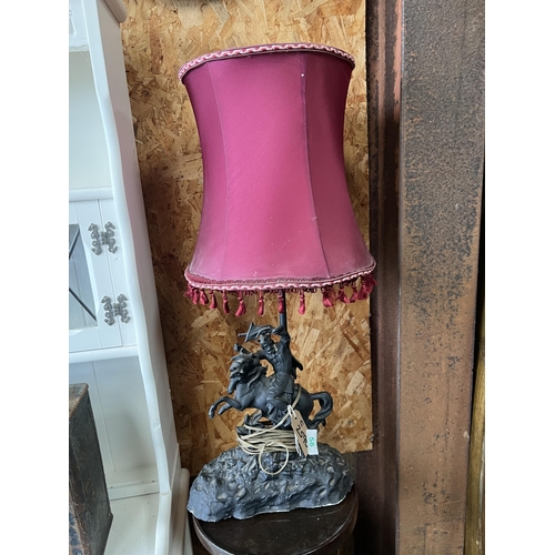 58 - Table Lamp rearing horse