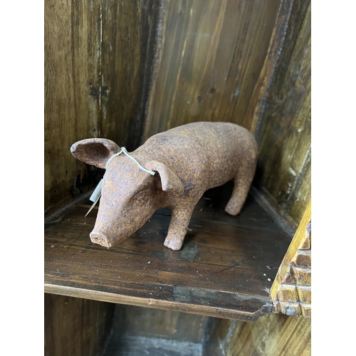 63 - h142 Small Metal Pig 1ftx4