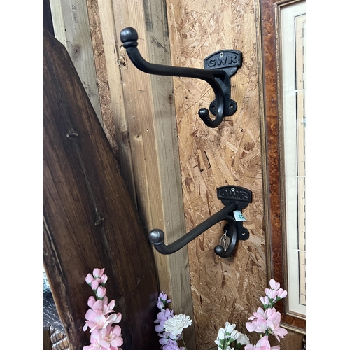 65 - h176 x2 Metal Coat Hooks  GWR