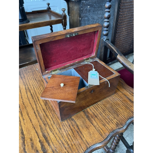 8 - wood tea caddy box 23cm x 13xm x 13cm...