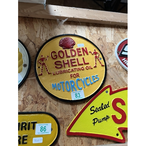 83 - H322 Golden Shell sign  Metal