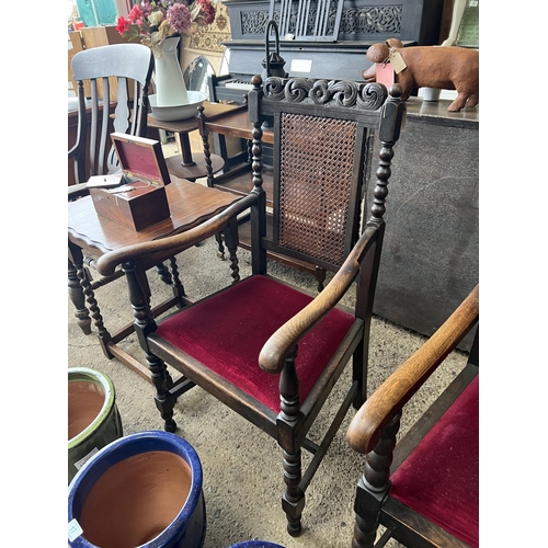 9 - Oak high back carver chair