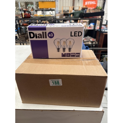 188 - 3 x boxes LED b22 light bulbs