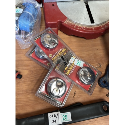 24 - 4 x disc padlocks h75