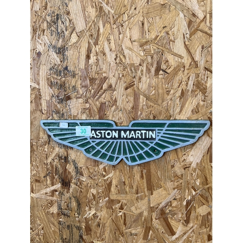 30 - cast iron wall plaque h411 Aston Martin