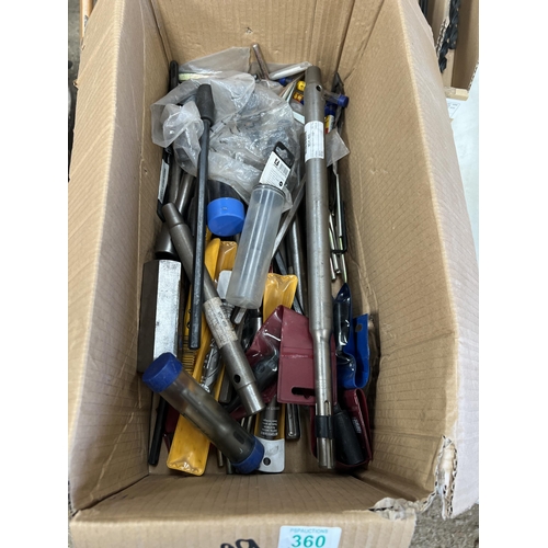 360 - Large qty including tapers / extenders / sds / drill bits