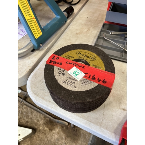 62 - 20 x stone cutting discs 180mm