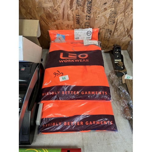 66 - 3 x orange hiviz cargo trousers