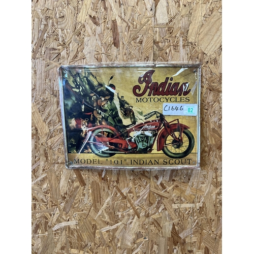 82 - Indian motorcycle tin sign