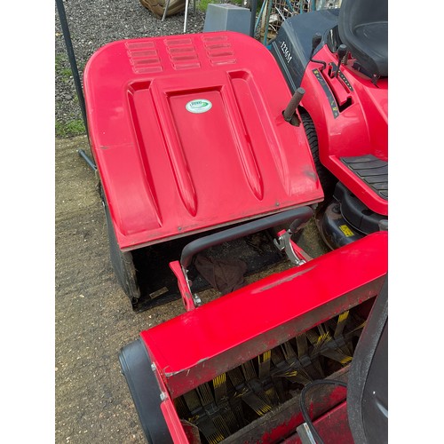 1 - Westwood T1600 ride on mower , with sweeper and grass collector , starts and runs but has problem wi... 