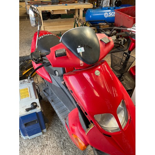 3 - Benelli petrol scooter , with key but no paperwork sold as seen