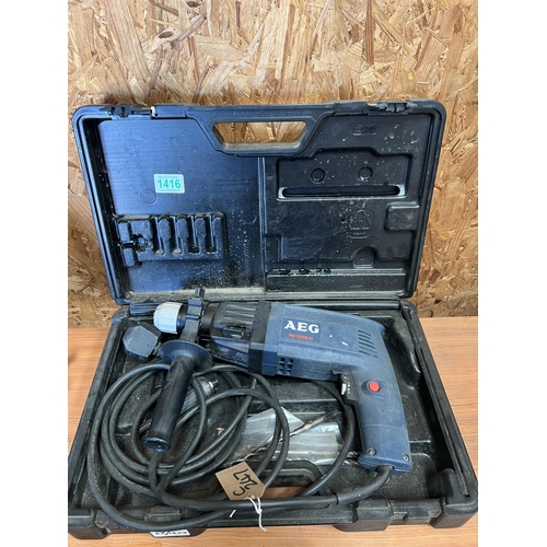 1416 - AEG pneumatic 240v drill in case