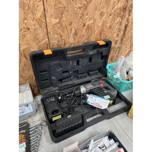 1448 - 24v cordless drill set in case