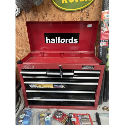 1457 - tool chest with key Halfords Professional