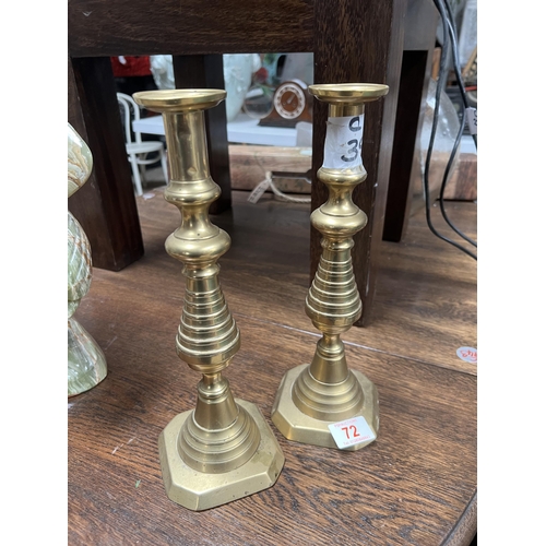 72 - X2 brass candle sticks