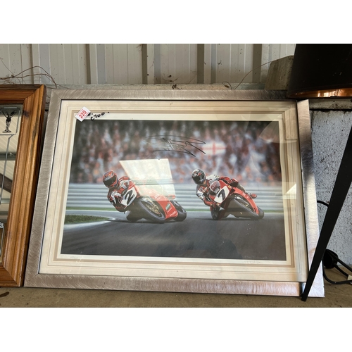 220 - Signed motorbike picture