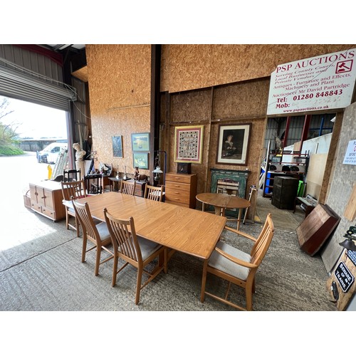 37 - Ercol Windsor dinning table & 6 chairs with 3 extra leafs in fabulous conditions measurements with l... 