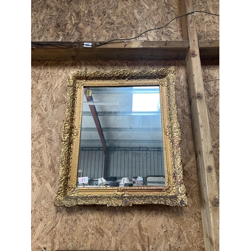 21 - ornate framed mirror 53cm x 63cm a/f