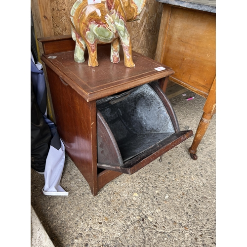 6 - Mahogany coal cupboard 38cm x 38cm x 54cm