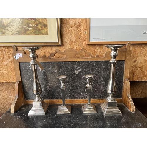 8 - 4 x chrome candle sticks