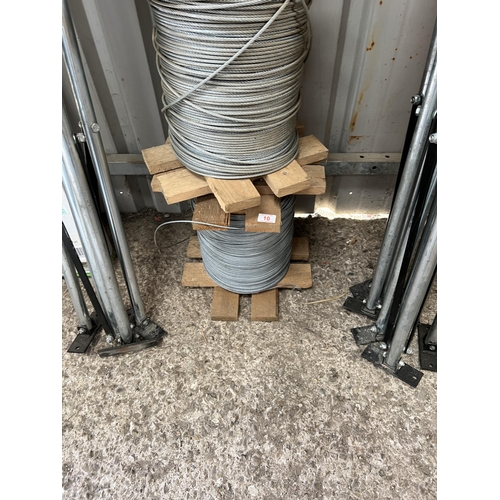 10 - reel of straining wire for winches etc..