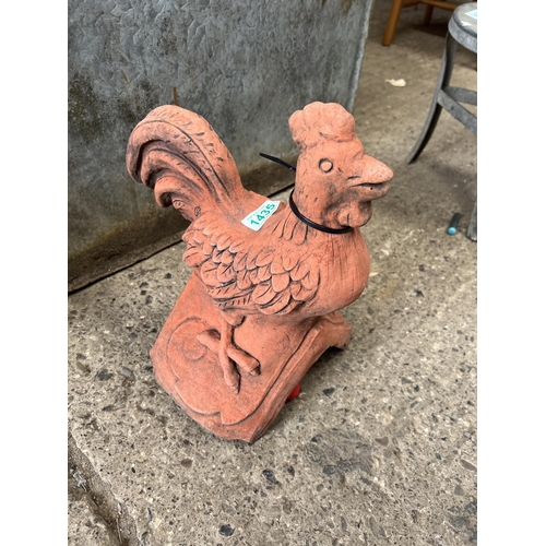 1435 - concrete ridge tile cockerel