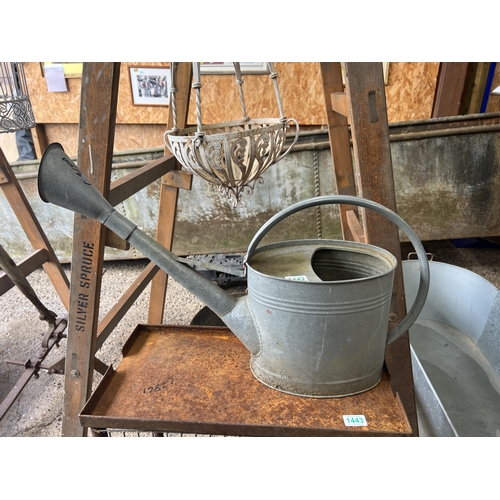 1442 - galvanised watering can