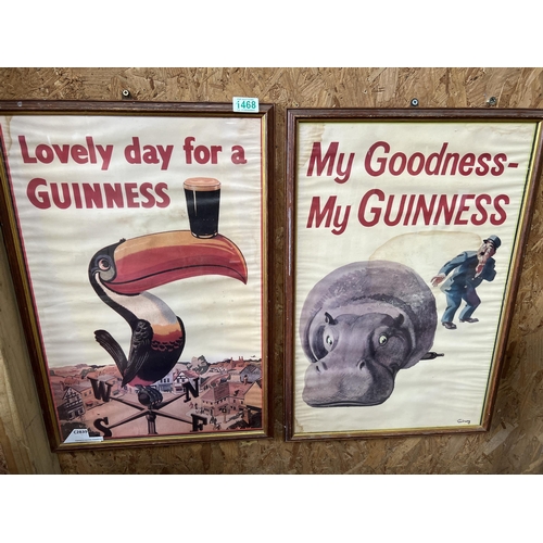 1468 - 2 x framed GUINNESS pictures a/f 17” x 25”