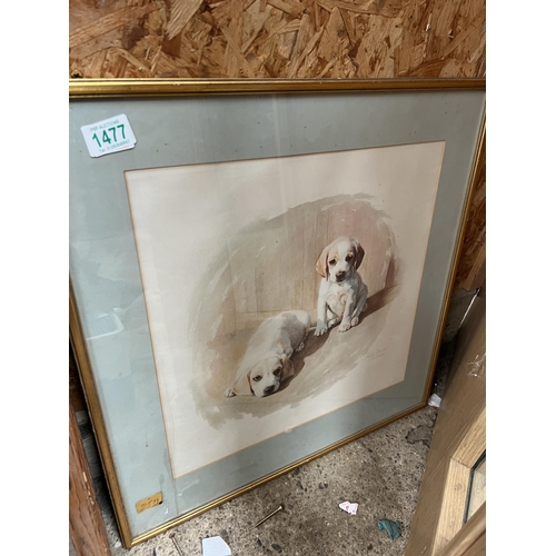 1477 - framed picture puppies