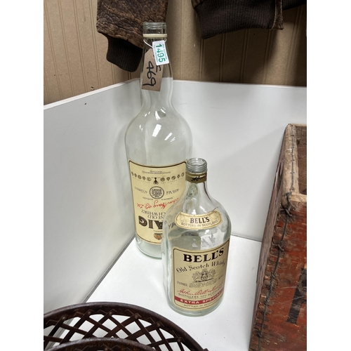 1495 - 2 x large vintage whiskey bottles