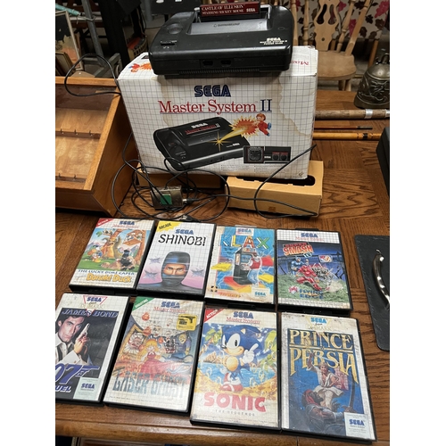 1815 - Sega master system with 9 games 8 are boxed