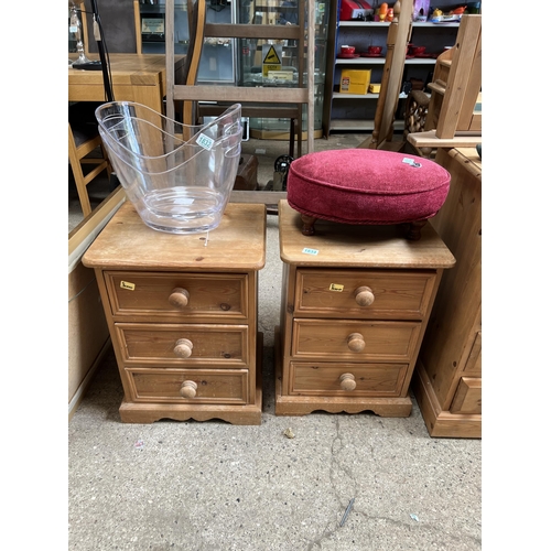 1834 - pair pine bedside draws