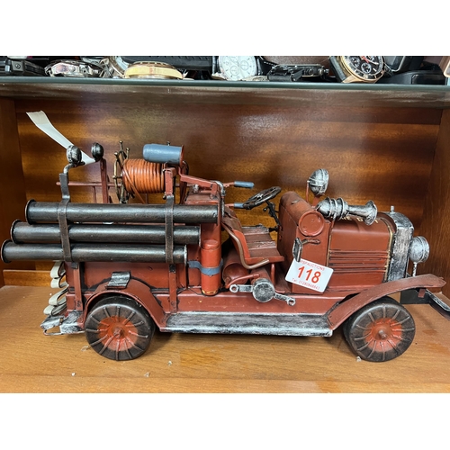 118 - tin fire engine ornament