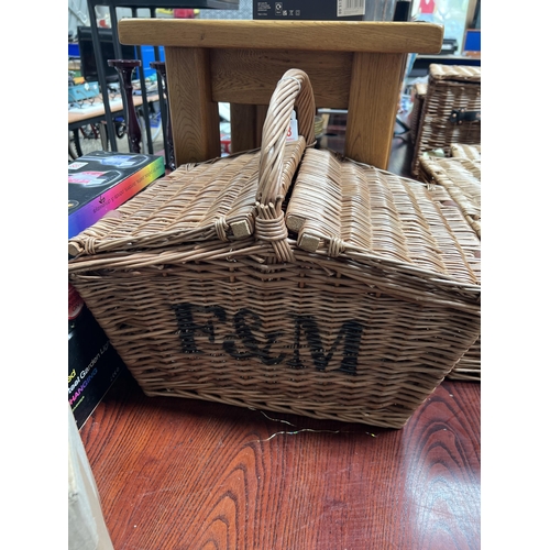 128 - F&M picnic basket 51cm wide x 35cm