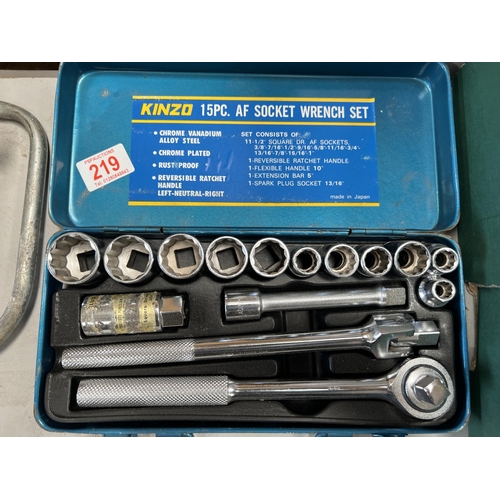 219 - Kinzo socket set in tin