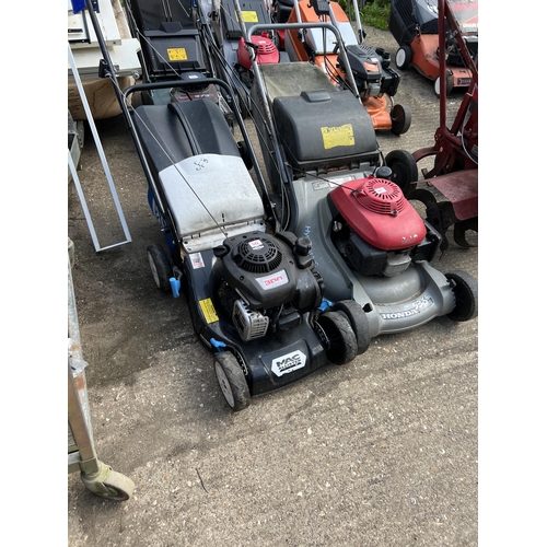 542 - Mac Alister petrol mower with grass bag SOLD AS SEEN