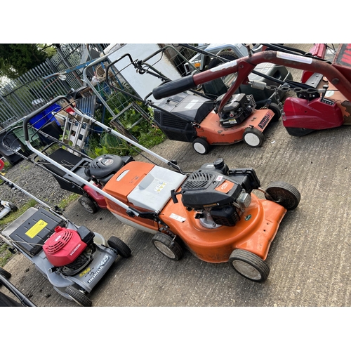 549 - Stihl petrol mower with grass bag SOLD AS SEEN