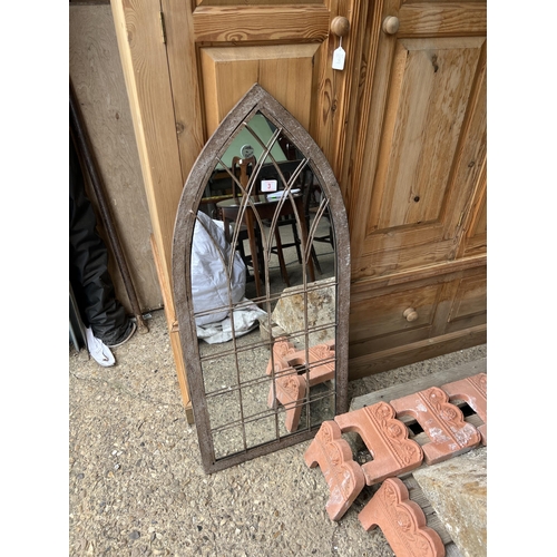 3 - Arch top garden mirror 110cm x 50cm