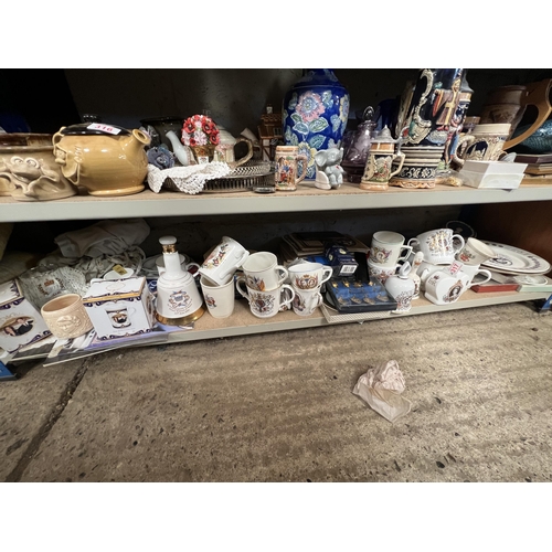 317 - shelf mixed commemorative items China etc..