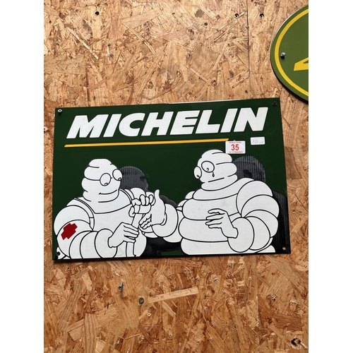 35 - enamel style Michelin sign h10