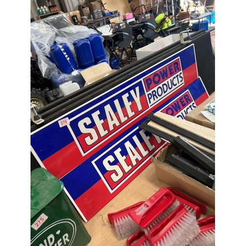 276 - 2 x metal shop sign Sealey power products