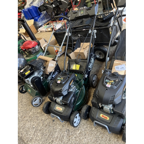 293 - Webb petrol , key start mower , with battery & charger , model no WER460ES , brand new