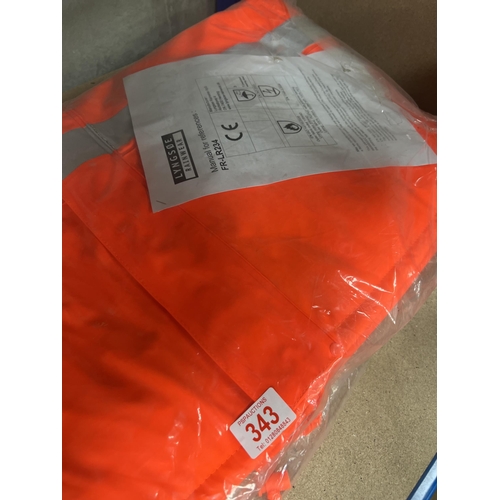 343 - new orange hi viz coat size XXL