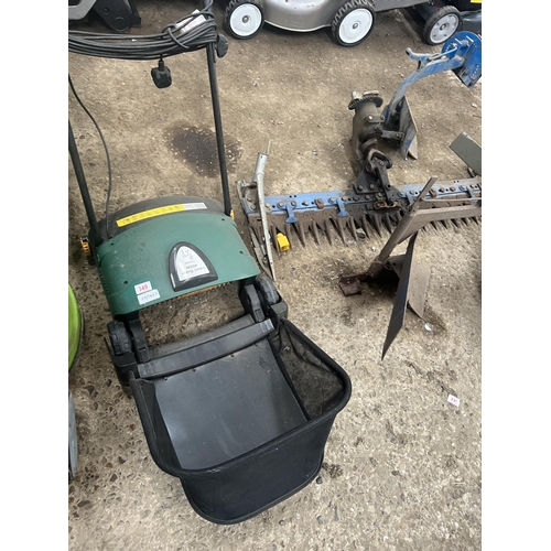 347 - Stiga petrol mower with push button start with battery / charger