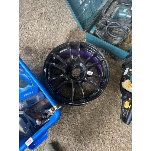 374 - single black alloy wheel made by gram lights