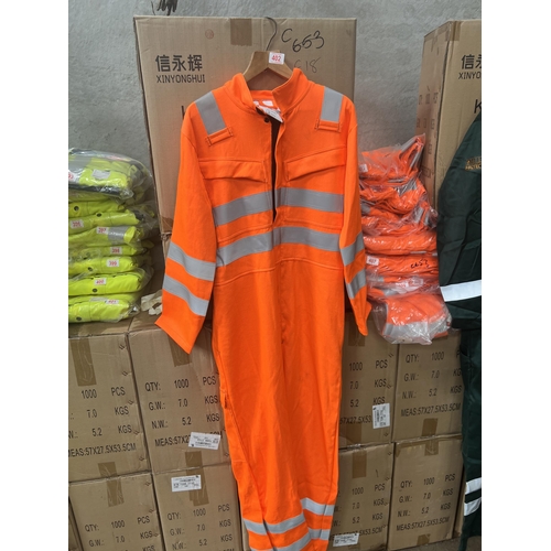 402 - ORANGE Hiviz overalls / boiler suit size medium