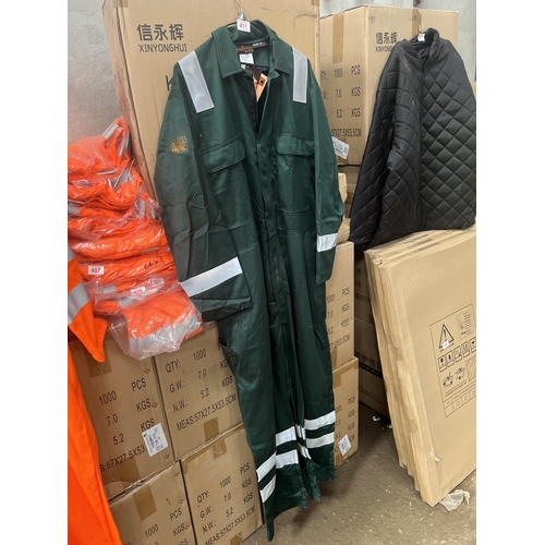 411 - GREEN Hiviz overalls / boiler suit size 2XL