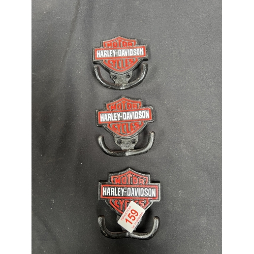 159 - X cast metal Harley Davidson coat hooks h198