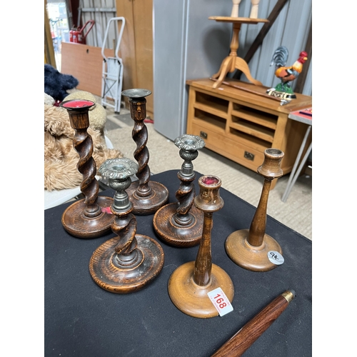 168 - Wood candle sticks